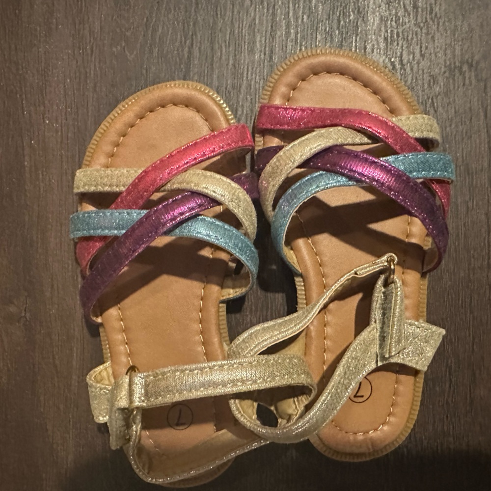 New Baby girls multicolored sandals sz 7 $10